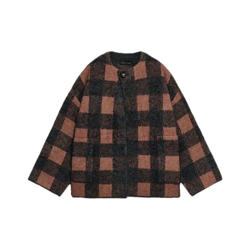 ZARA Collaboration Серый Коричневый Желтый Женское Пальто