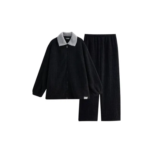 Same Language Пижамный комплект Мужской глянцевый Перо Черный