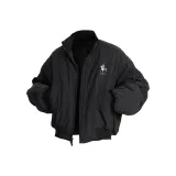 Чёрный хлопковый пуховик