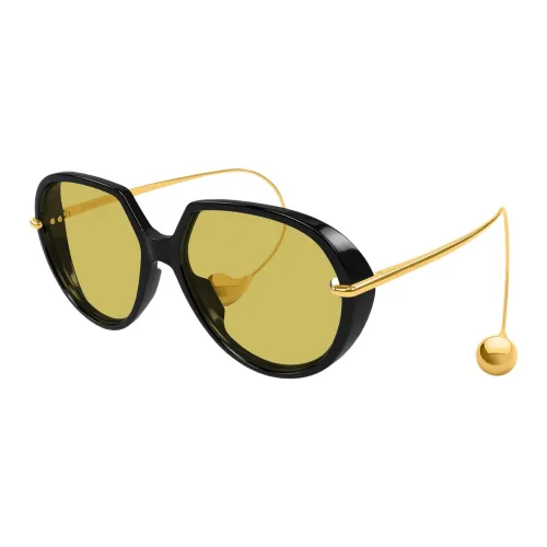 Bottega Veneta Переработанный ацетат Нерегулярная форма Солнцезащитные очки Унисекс Черный