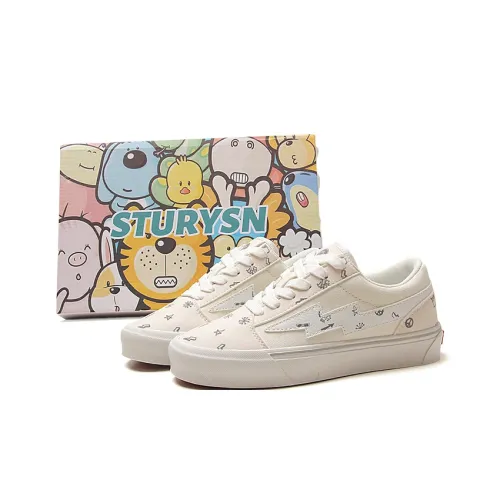 STUR YSN Износостойкий и Легкий Низкий Топ Скейтборд Кроссовки Женские Белые