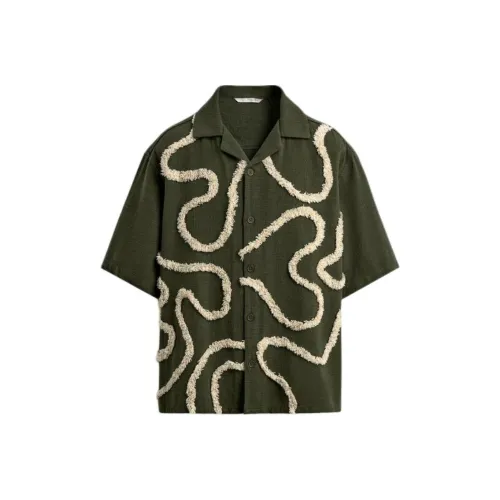 ZARA Khaki Мужские Рубашки