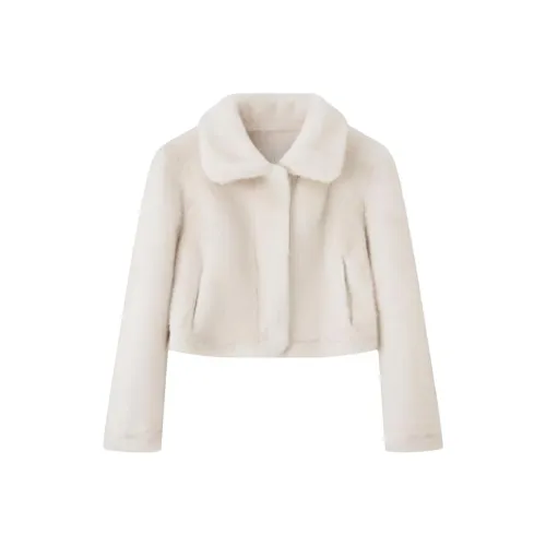 BVODE Белый Утеплённый Женский Бархатный Куртка