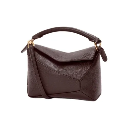 LOEWE Пазл Телячья кожа Сумка Мини Женские Темный шоколад