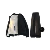 Чёрная хлопковая куртка + чёрные штаны [с флисовой подкладкой]