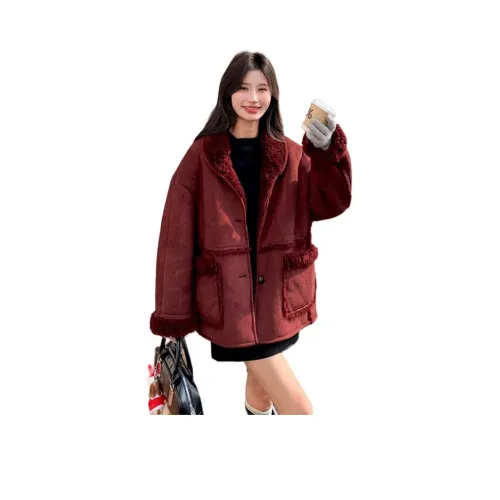 Vintage Cars Бархат Feel Пальто Женские