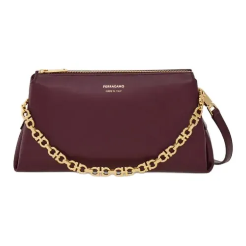 FERRAGAMO Телячья кожа Сумка через плечо Мини Женская Сливовый Красный