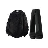 Черный топ + Черные брюки