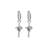 Серьги-кольца с обернутым крестом (1 пара)