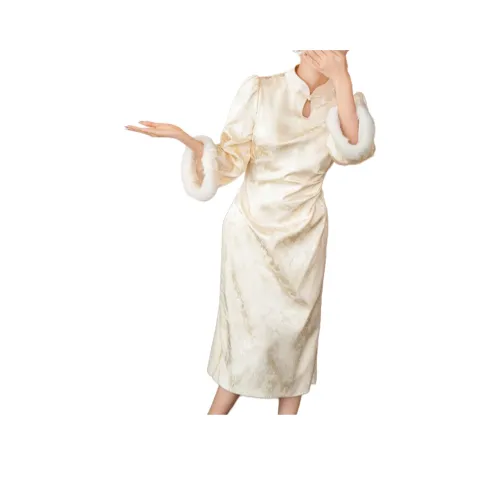 GOSO Длинное платье с длинными рукавами женское