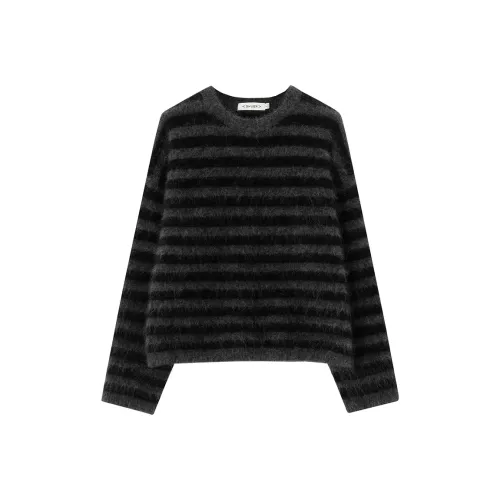 SOON FLOWER Черный Серый Полосы Женские Свитера