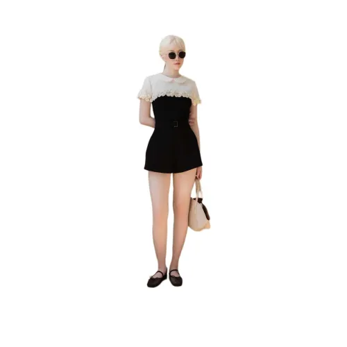 FTTHR Черный Белый Женские Комбинезоны