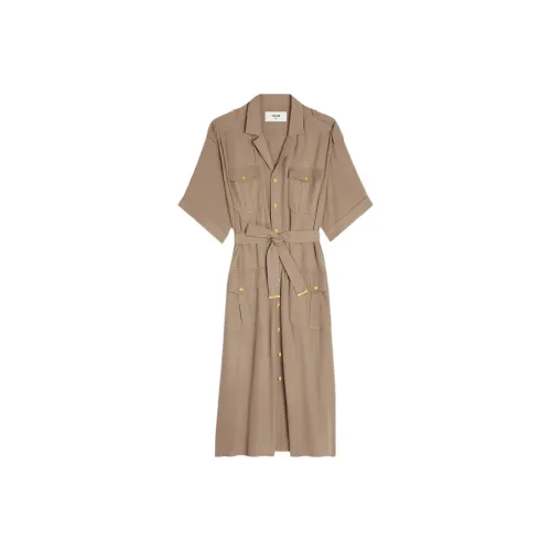 CELINE Абрикос Женские Короткие Платья с Рукавами