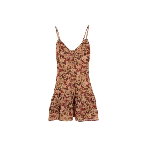 Motel Rocks Marja Cami Мини Платье Шифон Ржавый Цветок Slip Платье Женское