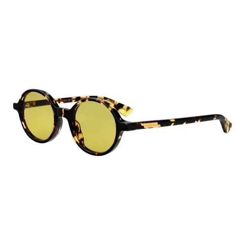 Bottega Veneta Переработанный ацетат Круглые Солнцезащитные очки Женские Гаванский Желтый