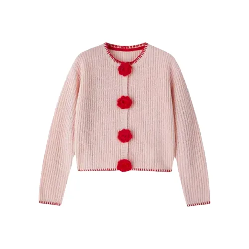 XIAOQIAOJIA Розовый Женский Трикотаж