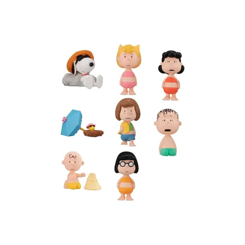 BANDAI Peanuts Комикс SNOOPY Queue Стайлинг Кукла Пляж Lucky Draw Одиночная Капсульная игрушка Цельная коробка 8 шт