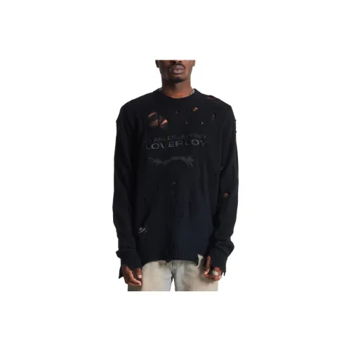 CHARLES JEFFREY Черный Мужской Трикотаж