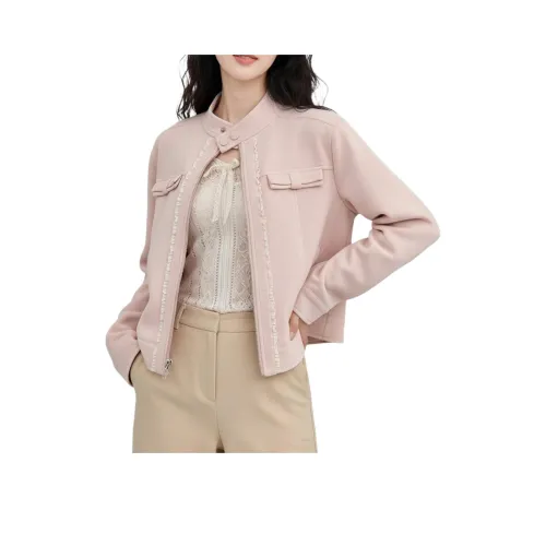 Короткий розовый пальто женские куртки