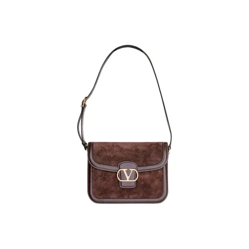 Valentino Garavani Замшевая сумка через плечо женская коричневая