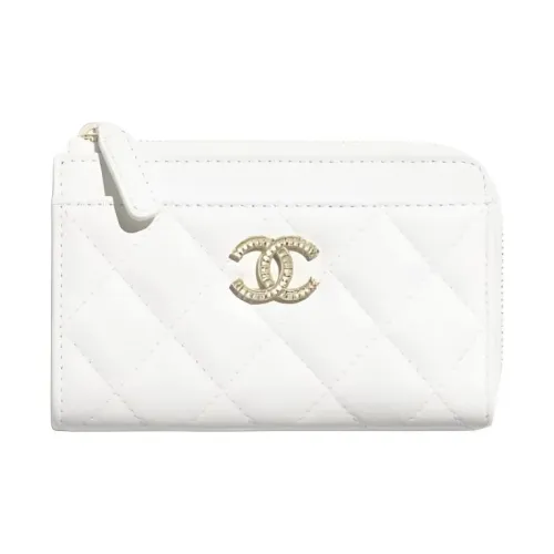 CHANEL Овчина Картхолдер Женская Белая
