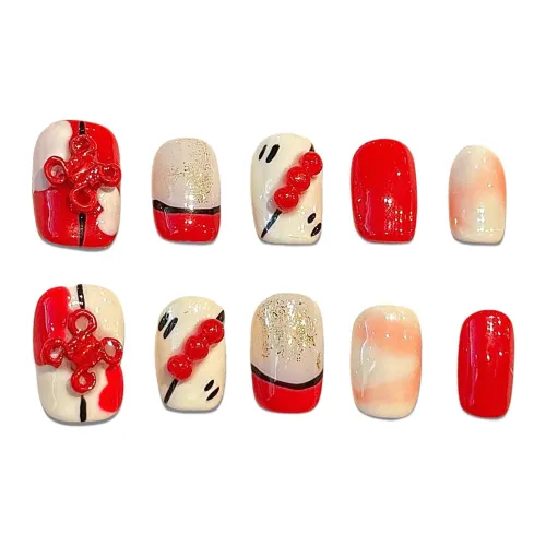 XIAMEIYU Ручной Рисунок 3D-эффект Sugar Stick Укороченный False Nail Короткий LADDER 15mm