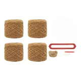 [Коралловый флис] Хаки 4 шт. Пряжа + Медвежонок Наклейка