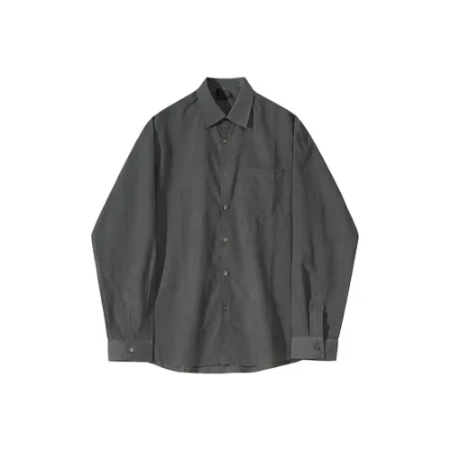 LPEF Повседневная длинная рубашка с длинным рукавом мужская осенняя корейский стиль свободный крой премиальное ощущение рубашка не требующая глажки унисекс