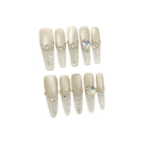 KDOW Crushed Ice Sweet Dream Premium Series Кошачий глаз Ледяной Прозрачный Стекло Текстура Stacked Diamond False Nail