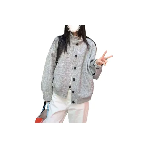 Mu Xiao Xin Серый С подарками MU Xiaoxin Бренд Наклеенный Женские Куртки