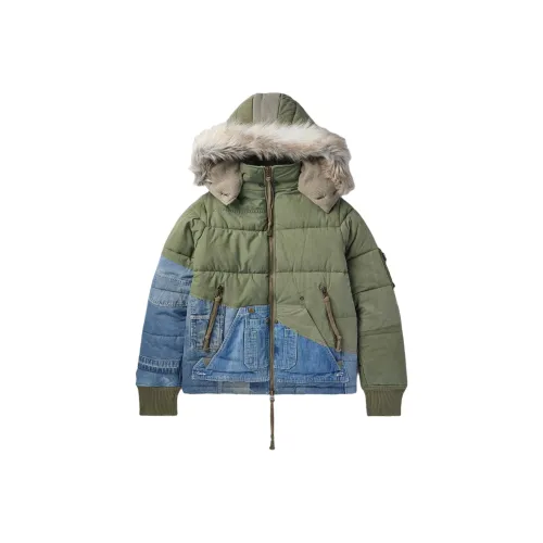 GREG LAUREN Искусственный мех обшитый стеганый хлопковая смесовая саржа и джинсовые куртки и пальто мужской