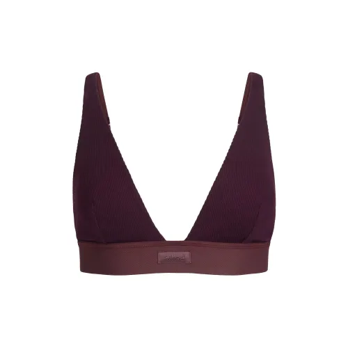 SKIMS Праздника Fw25 Хлопок Ребро Plunge Бюстгальтер Бюстгальтер Женский