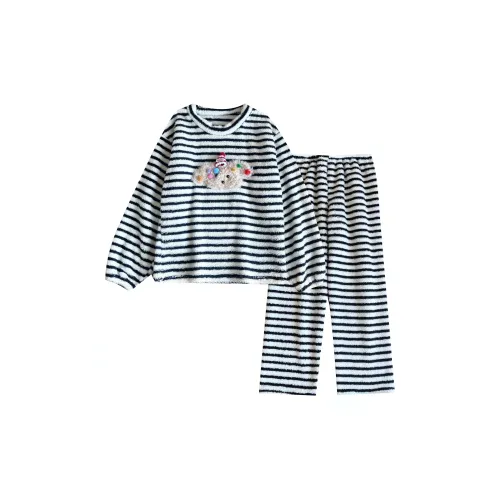 GOYN Черный и Белый Полосатый Щенок Женские Пижамные Комплекты