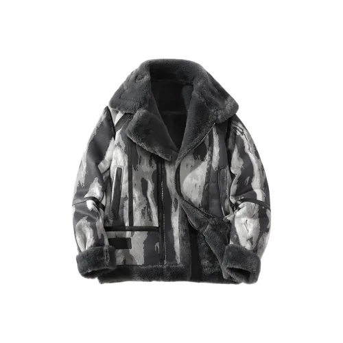 ACUOD BY CHANU Черный Однотонный Тяжелый Версия Унисекс Куртки