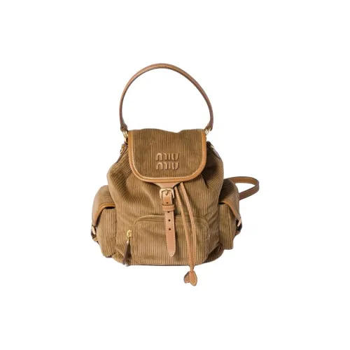 MIU MIU Cotton Backpack Regular Women's Cinnamon