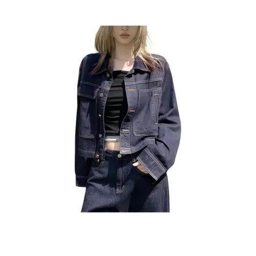 CARQ Темно-синий женский джинсовые куртки