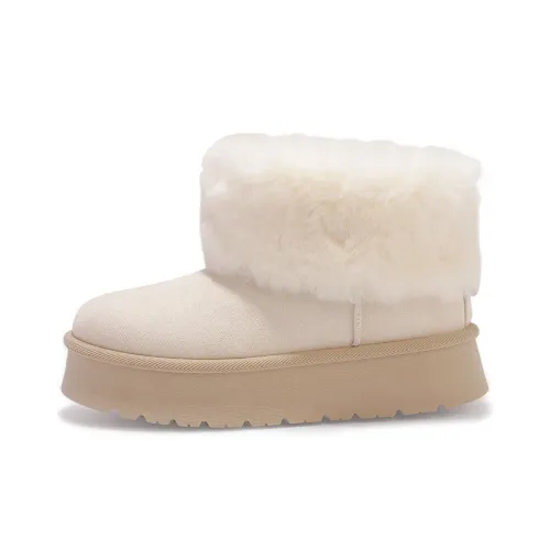 SNXR Термические Короткие Снежные Ботинки Женские Бежевые