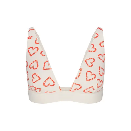 SKIMS Праздника Fw25 Хлопок Ребро Plunge Бюстгальтер Бюстгальтер Женский