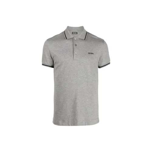 Zegna FW22 Поло Мужское Серое