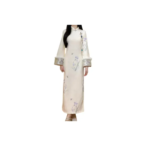 GOSO Длинное платье с длинными рукавами женское