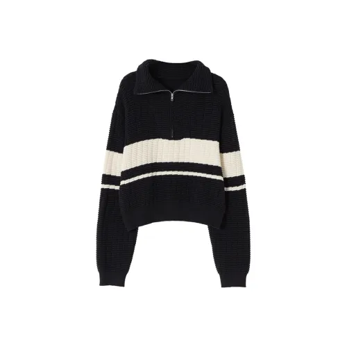 SOON FLOWER Черный Белый Женский Трикотаж