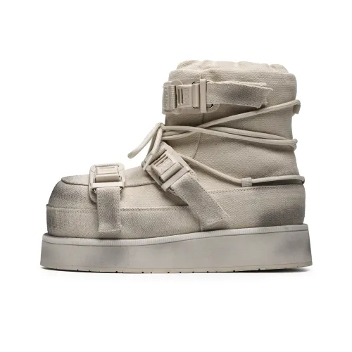 JIPOSEN Короткий Мартин Boot Унисекс Потертый Белый