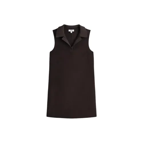 COS Темно-коричневый женский платье без рукавов