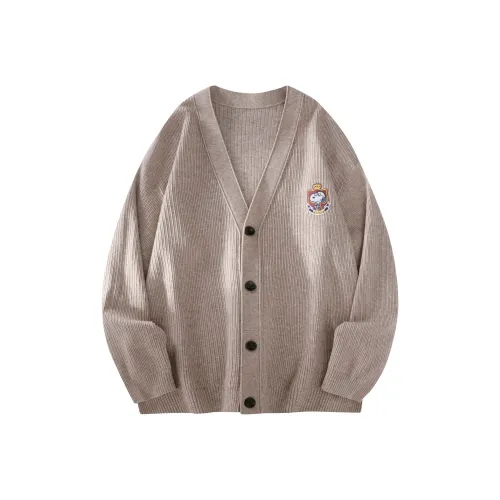 SNOOPY Цветочный Верблюжий цвет Унисекс Трикотаж