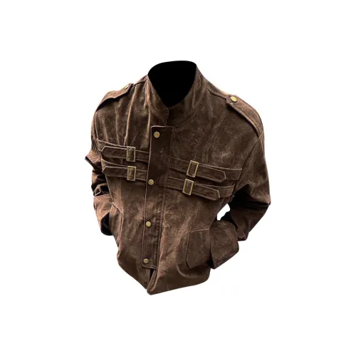 SHIJINGZU Коричневый [Искусственная замша] Унисекс Куртки