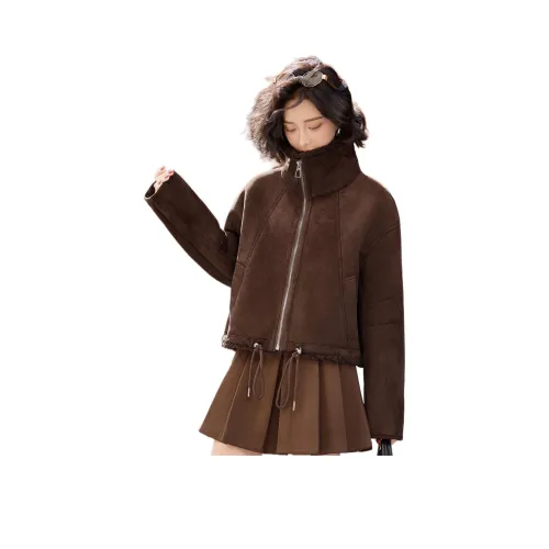 Yi Mengyuan Вельвет Feel Пальто Женское