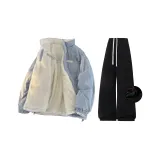 Луна Синий+Черный [Топ+Штаны Утолщенные и с Флисовой Подкладкой]