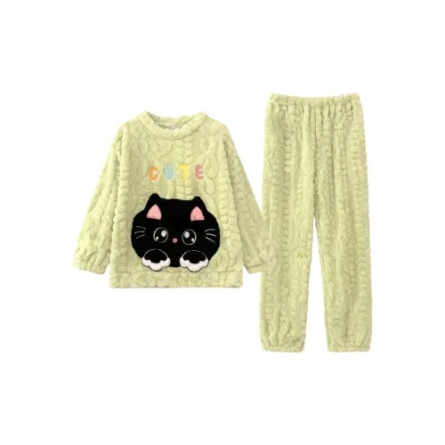 Daiyindie Осенние и зимние пижамы для женщин утолщенные и с флисовой подкладкой термические коралловый флис комплекты одежды домашняя одежда