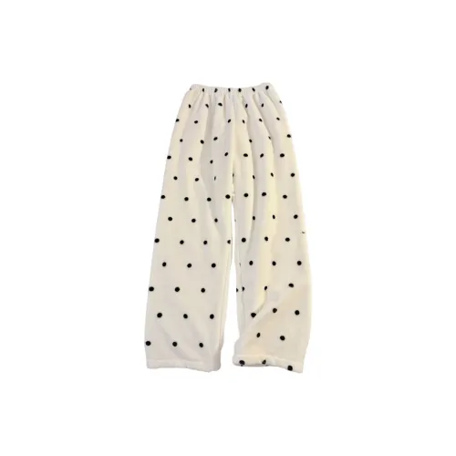 MEIJIAO Черные брюки в горошек женские пижамные