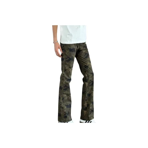 DUATOGE Камуфляж Полу-Эластичный Пояс Мужские Джинсы